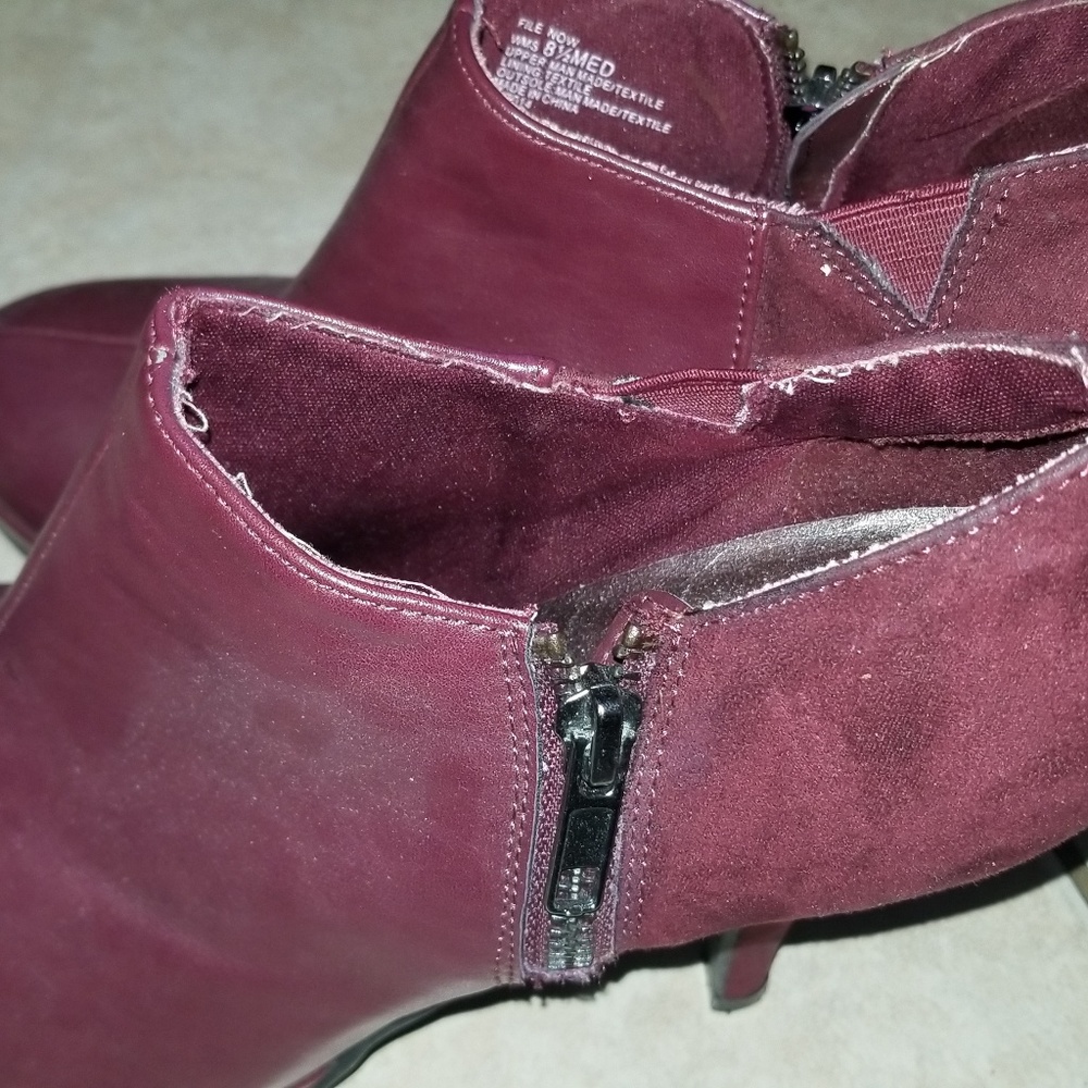 Faux suede and leather